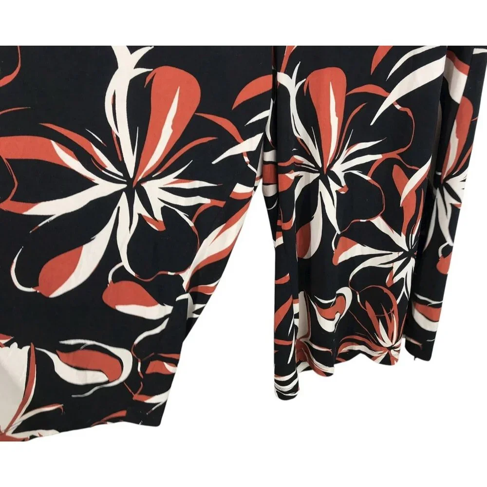 Cynthia Rowley Jumpsuit Romper Womens Size XL Black Floral Sleeveless Stretch‎ - Picture 4 of 13